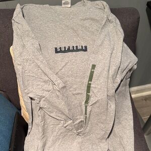 Supreme Heather Gray Logo Tee